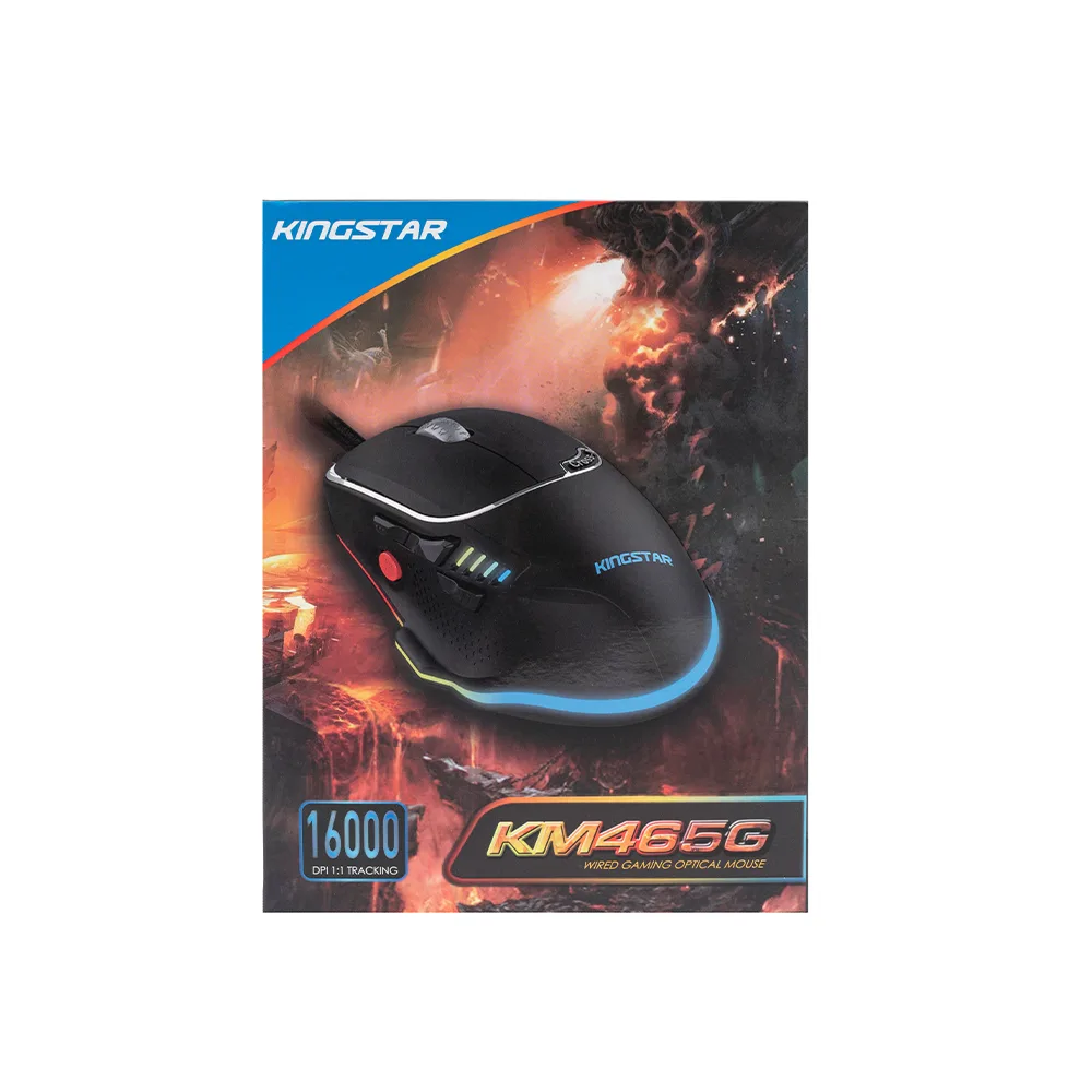 ماوس گیمینگ با سیم کینگ استار مدل KM465G به همراه ماوس پد