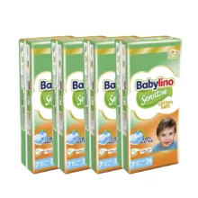 پوشک بچه بیبی لینو مدل سنسیتیو کد 7 چهار بسته 36 عددی