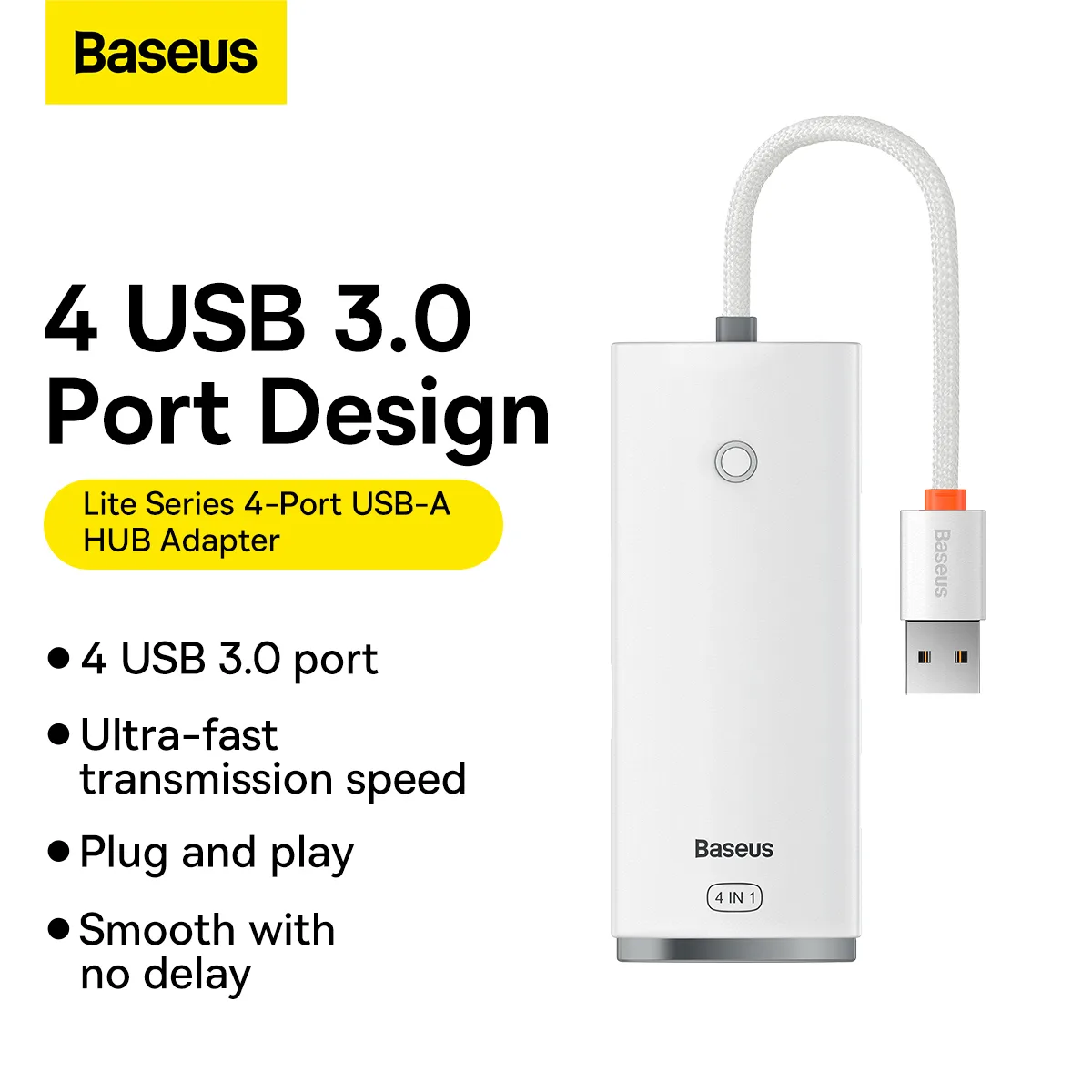 هاب 4 پورت USB-A باسئوس مدل WKQX030002