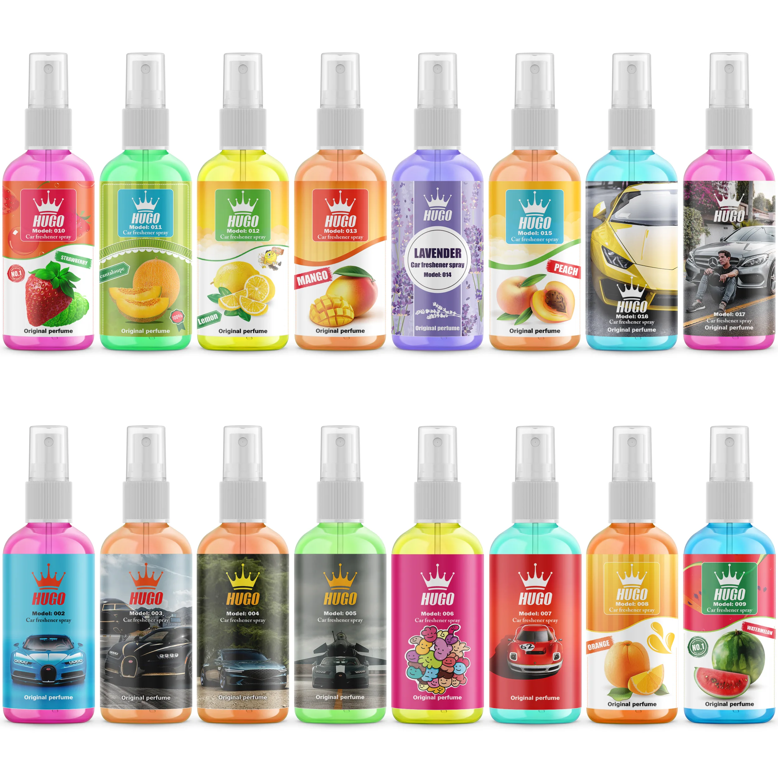 اسپری خوشبو کننده خودرو هوگو مدل G-16 حجم 50 میلی لیتر بسته 16 عددی