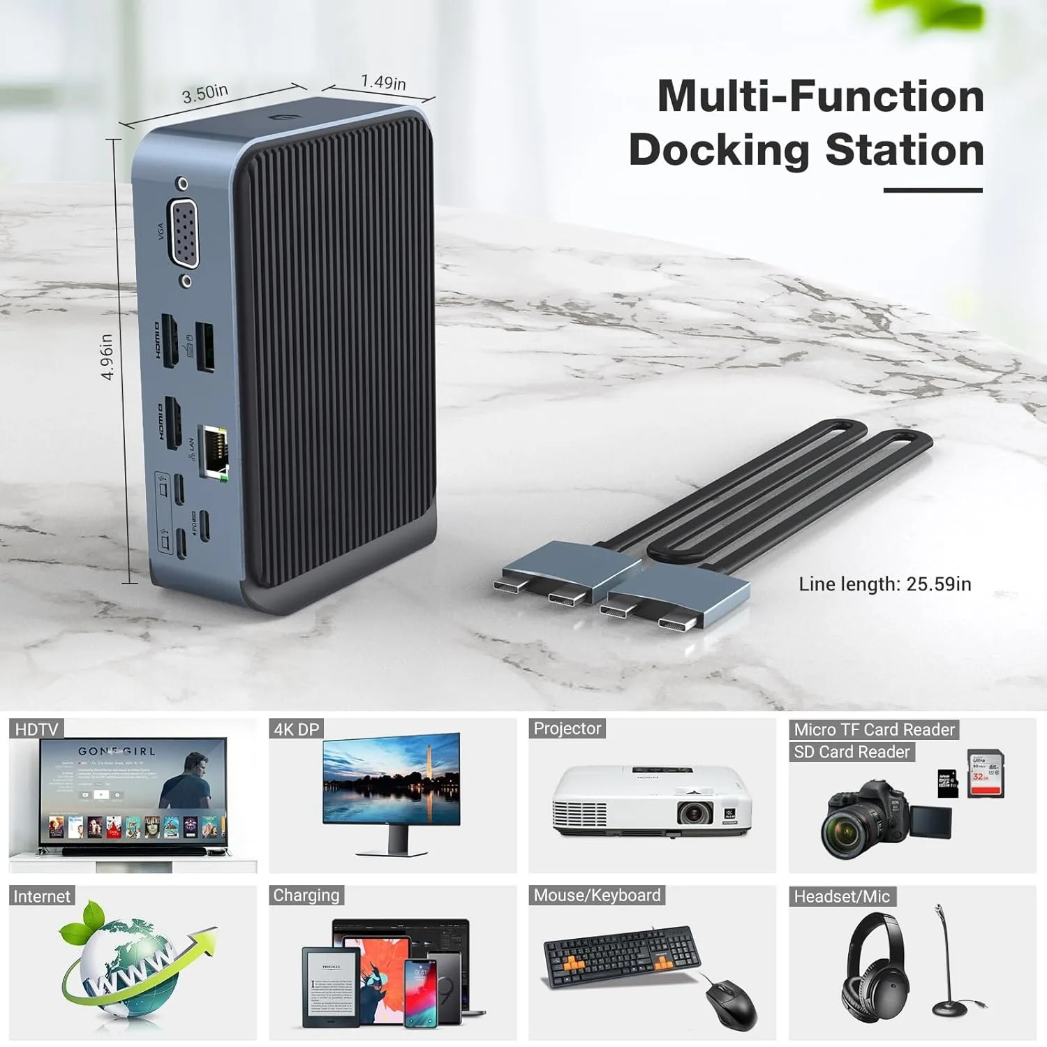 هاب 15 پورت USB-C داک استیشن مدل DC022