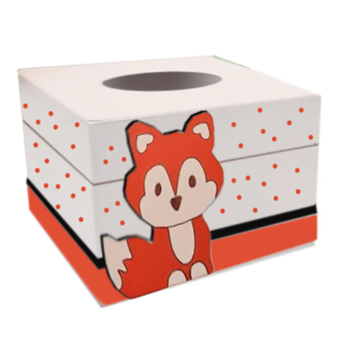 ست سطل و جادستمال کاغذی اتاق کودک مدل روباه