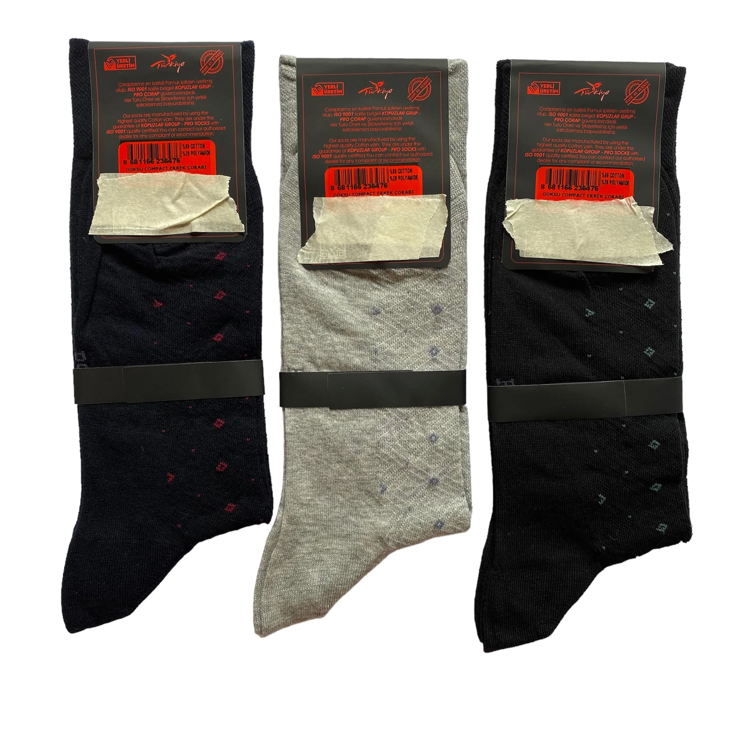 جوراب مردانه پرو مدل ساق دار مجموعه 3 عددی