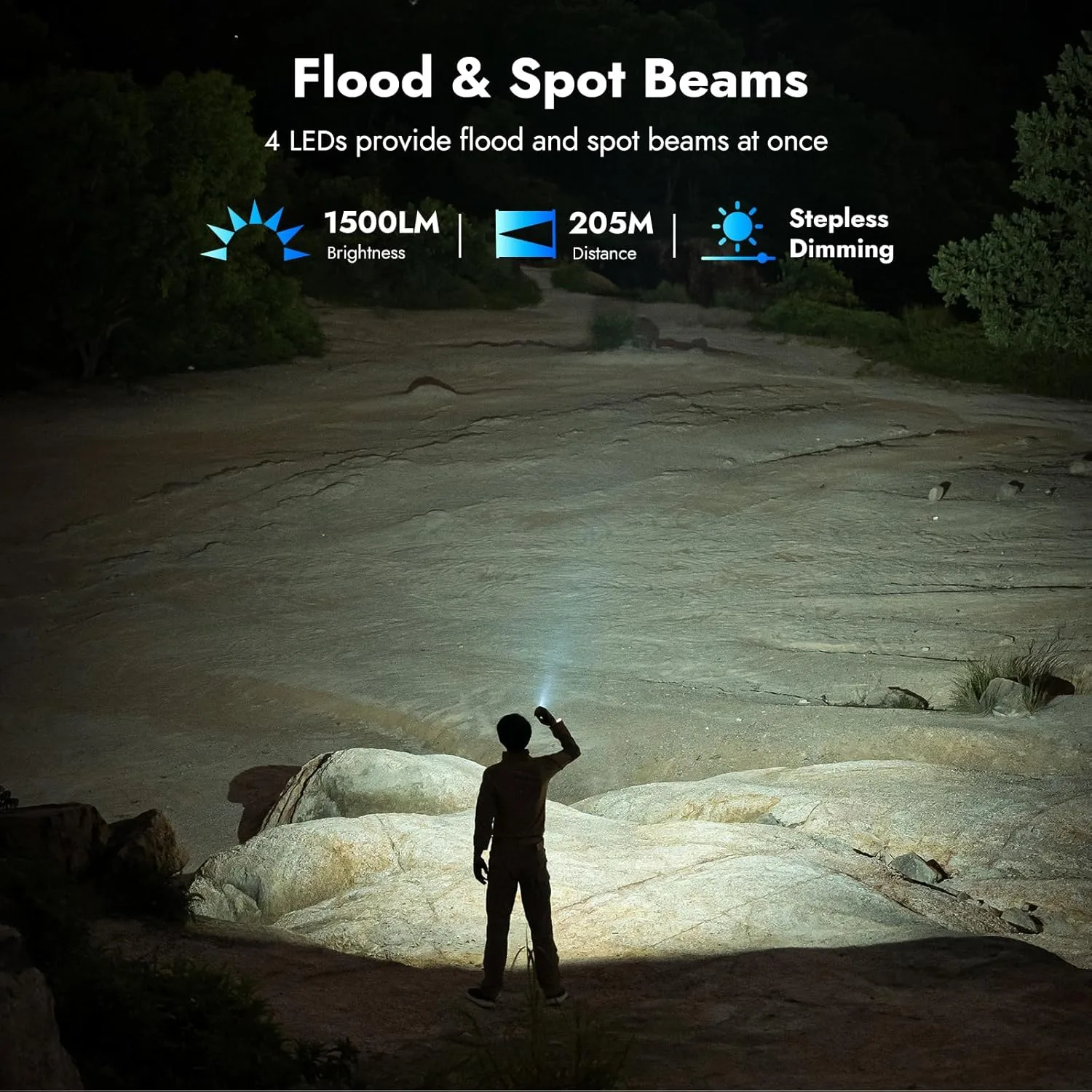 چراغ قوه دستی وبن مدل X4 با نور مهتابی