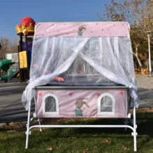 گهواره نوزاد شادی مدل مخمل طرح خرگوش و قلب