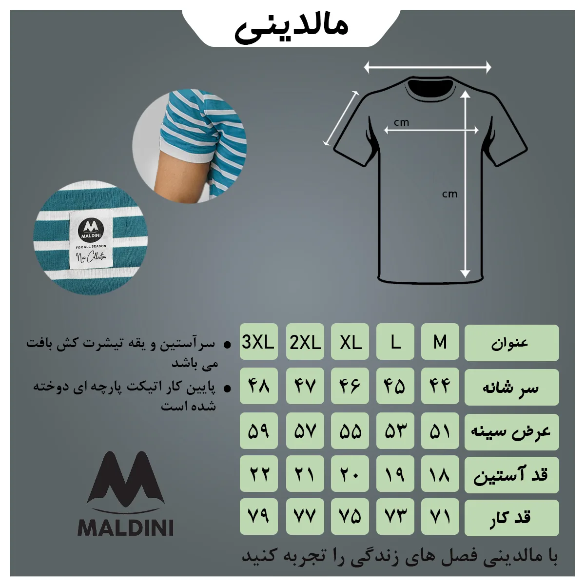 تی شرت آستین کوتاه مردانه مالدینی مدل t-423