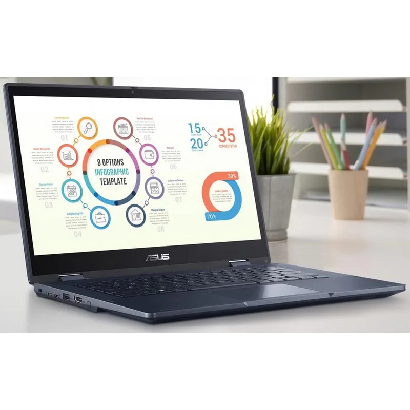 لپ تاپ 14 اینچی ایسوس مدل ExpertBook B3 Flip B3402FVA-I716512B8D-i7 1355U-40GB DDR4 3200MHz-1TB SSD-Touch-Backlit به همراه قلم - کاستوم شده