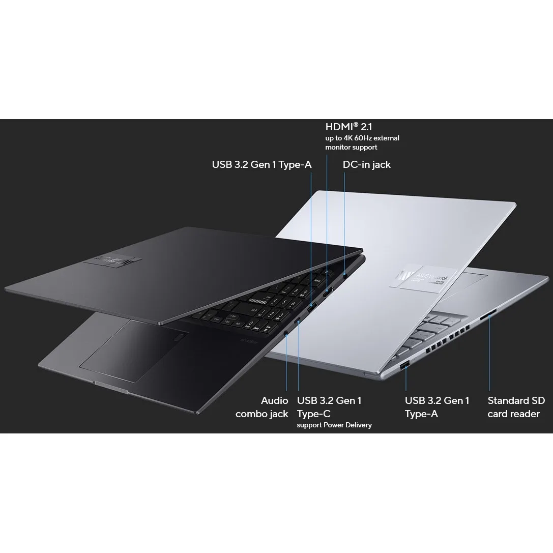 لپ تاپ 16 اینچی ایسوس مدل Vivobook 16X K3605VC-RP379-i5 13420H-16GB DDR4 3200MHz-512GB SSD-RTX3050 4GB-IPS 144Hz-Backlit