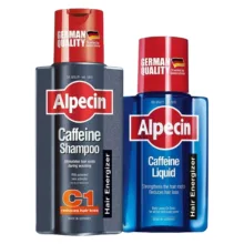 شامپو مو آلپسین مدل Caffeine C1 حجم 250 میلی لیتر به همراه محلول تقویت کننده مو آلپسین مدل Caffeine حجم 200 میلی لیتر