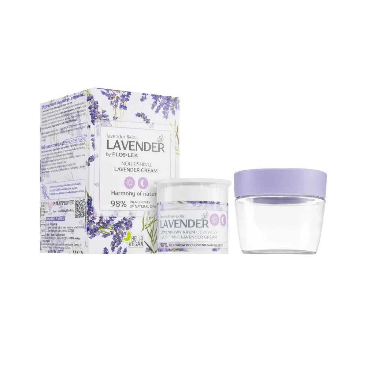 کرم مرطوب کننده صورت فلوس لک مدل LAVENDER مناسب انواع پوست حجم 50 میلی لیتر