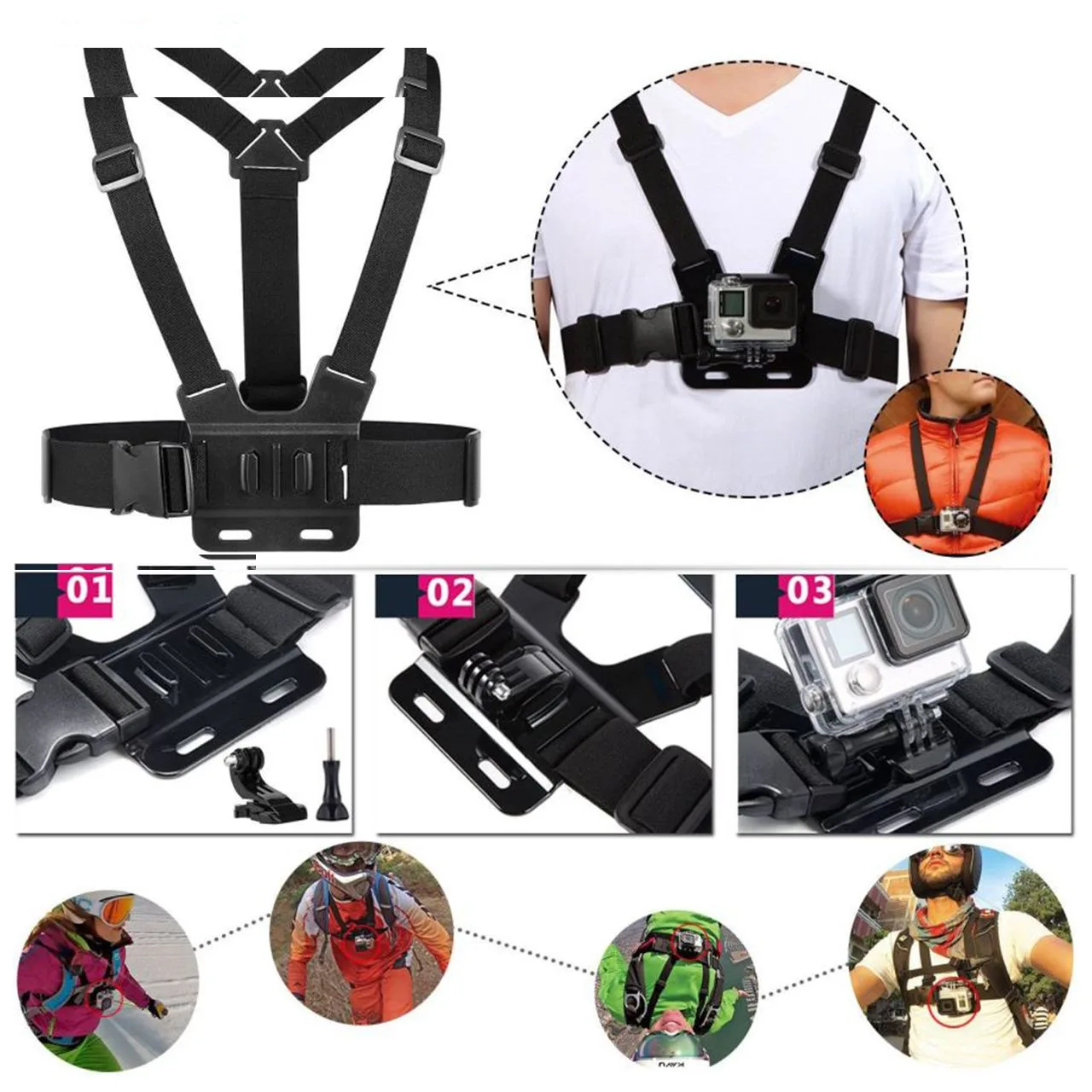 ماونت جلیقهای مدل Chest Mount Harness مناسب برای GoPro/ EKEN