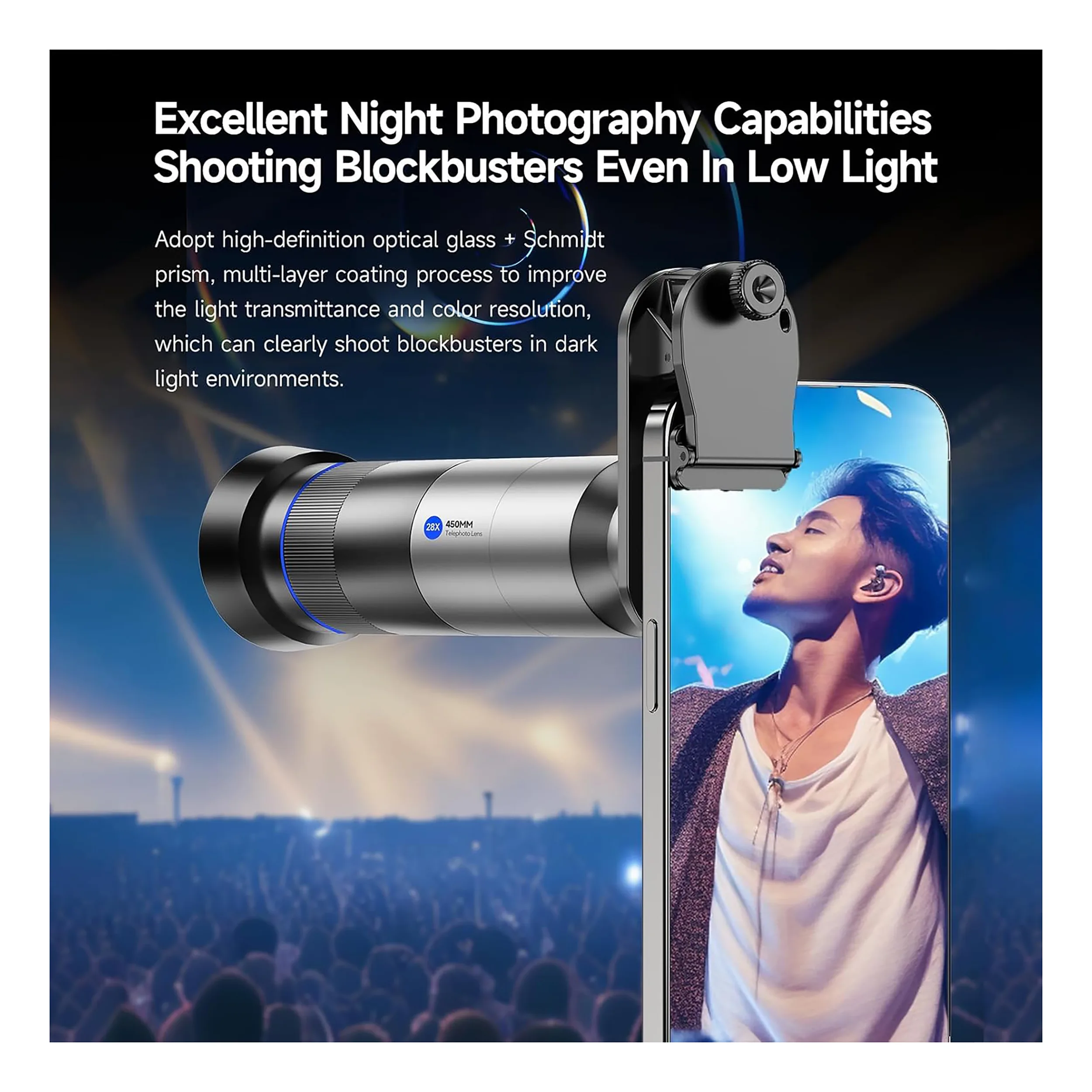 لنز دوربین مارتویسن مدل TELEPHOTO LENS 450MM 28X مخصوص دوربین شرکت پاناسونیک، سامسونگ، سونی