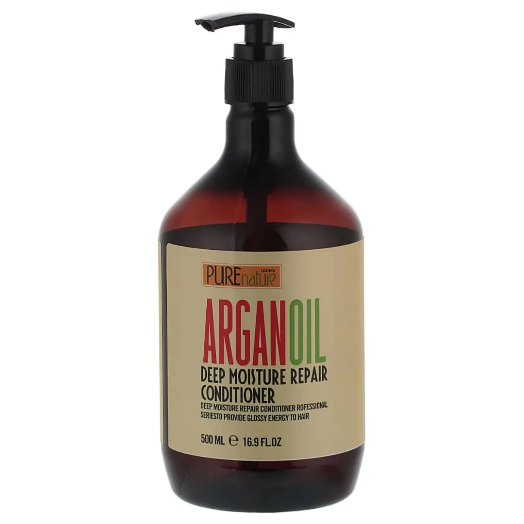 شامپو تقویت کننده و ترمیم کننده مو پیور نیچر مدل argan حجم 500 میلی لیتر به همراه ماسک مو پیور نیچر مدل argan oil