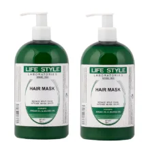 ماسک مو لایف استایل مدل ARGAN مناسب برای انواع مو حجم 500 میلی لیتر  مجموعه دو عددی