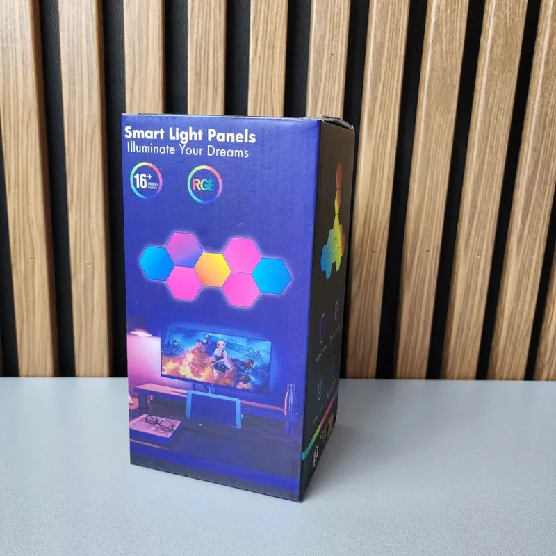 پنل دیواری گیمینگ طرح شش ضلعی بسته 8 عددی