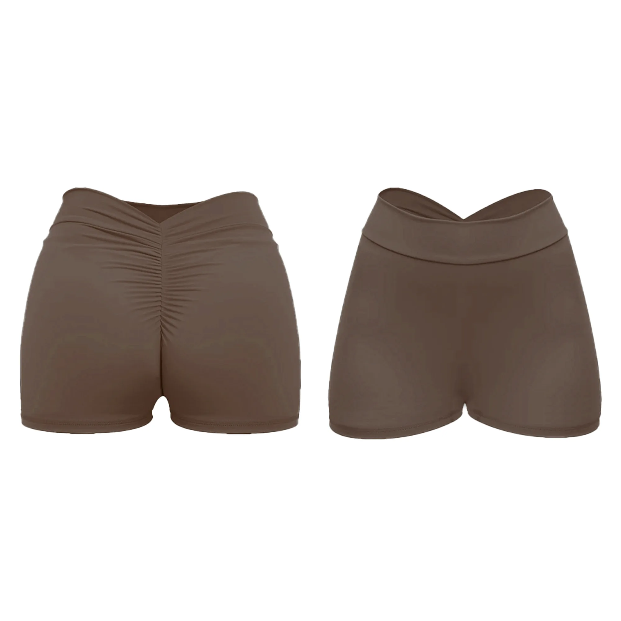 شلوارک ورزشی زنانه مدل فلامینگو پشت هفتی چین دار کد 713