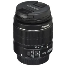 لنز دوربین کانن مدل لنز کانن EF-S 18-55mm f/3.5-5.6 III به همراه فیلتر یو وی 58 کانن و درب 58 کانن