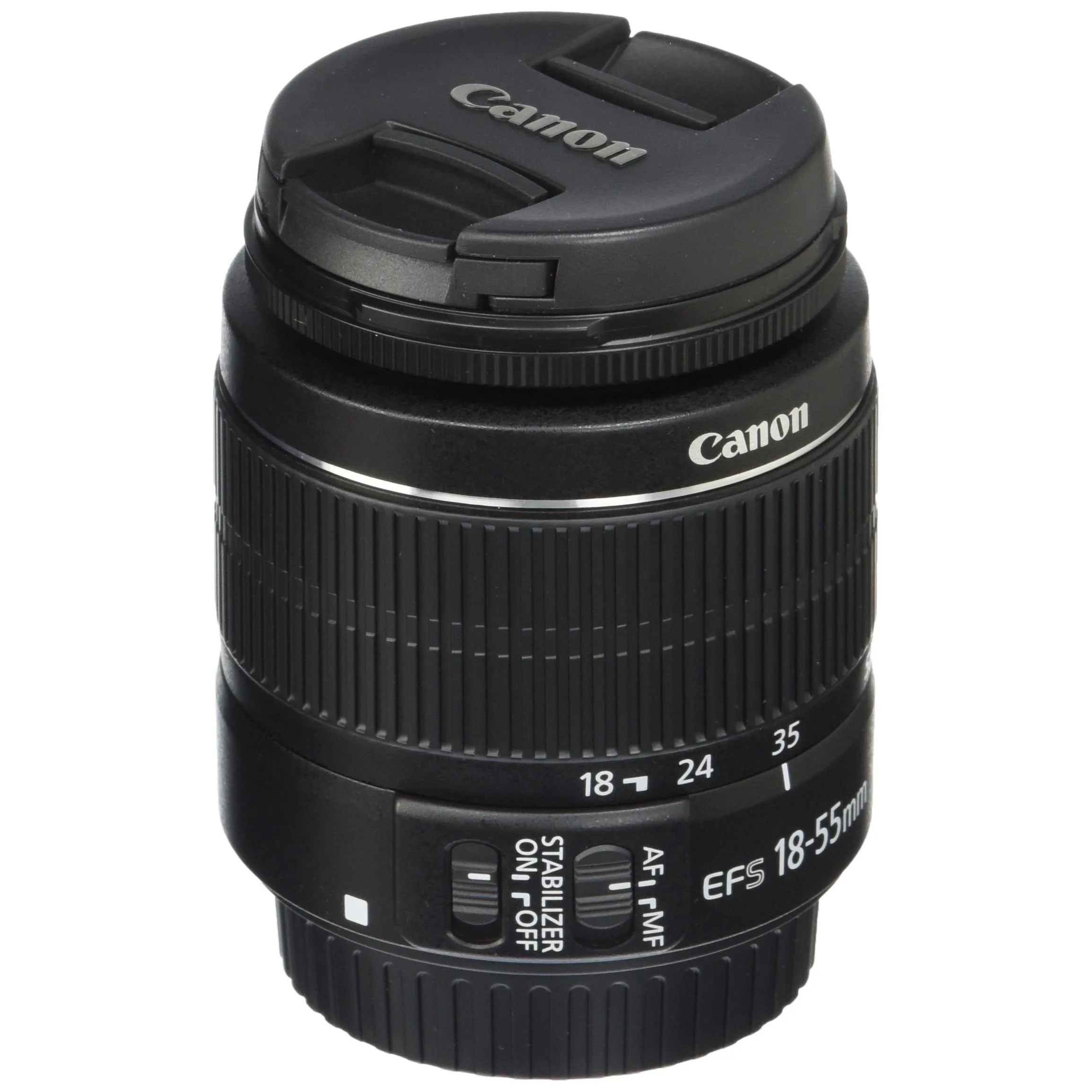 لنز دوربین کانن مدل لنز کانن EF-S 18-55mm f/3.5-5.6 III به همراه فیلتر یو وی 58 کانن و درب 58 کانن
