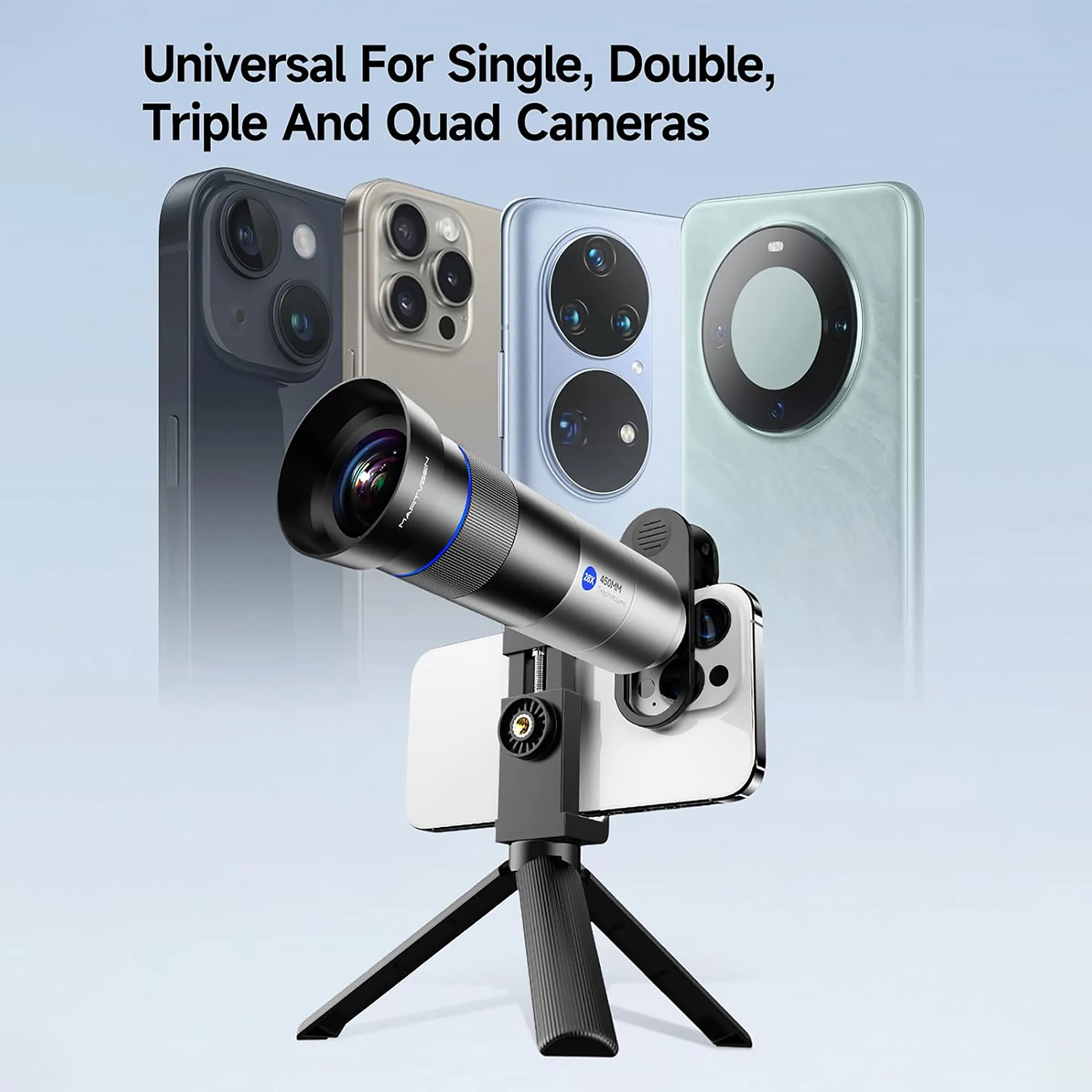 لنز دوربین مارتویسن مدل TELEPHOTO LENS 450MM 28X مخصوص دوربین شرکت پاناسونیک، سامسونگ، سونی