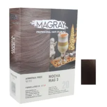 کیت رنگ مو ماگرای شماره MAG 3 حجم 120 میلی‌لیتر رنگ موکا
