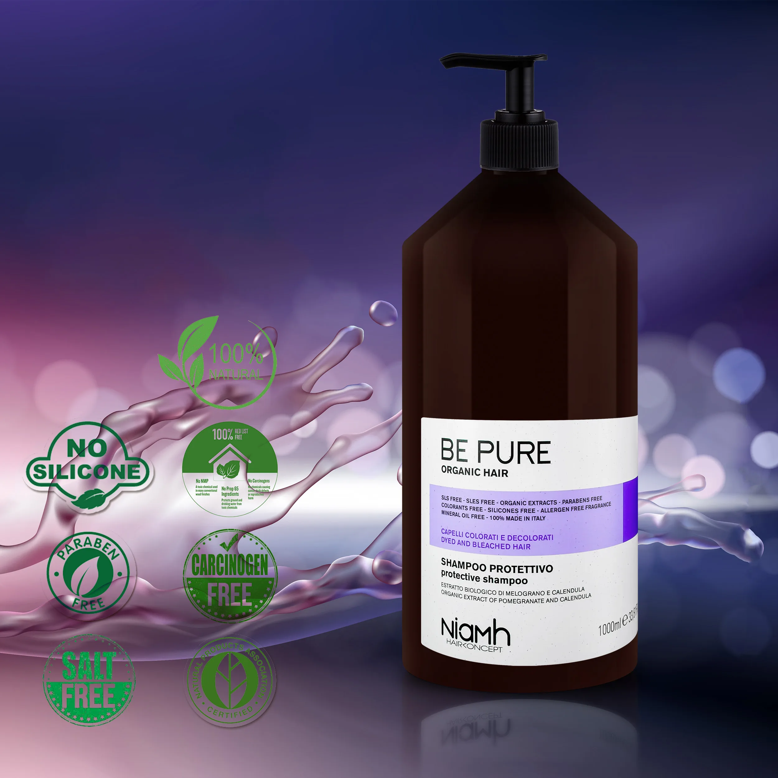 شامپو مو بی پیور سری Niamh مدل Color Protect حجم 1000 میلی لیتر