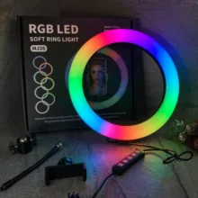 رینگ لایت مدل MJ26-RGB به همراه پایه