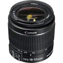 لنز دوربین کانن مدل لنز کانن EF-S 18-55mm f/3.5-5.6 III به همراه فیلتر یو وی 58 کانن و درب 58 کانن