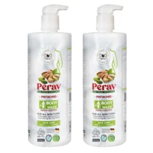 شامپو بدن پراو مدل پسته مناسب برای انواع پوست وزن 1000 گرم مجموعه دو عددی