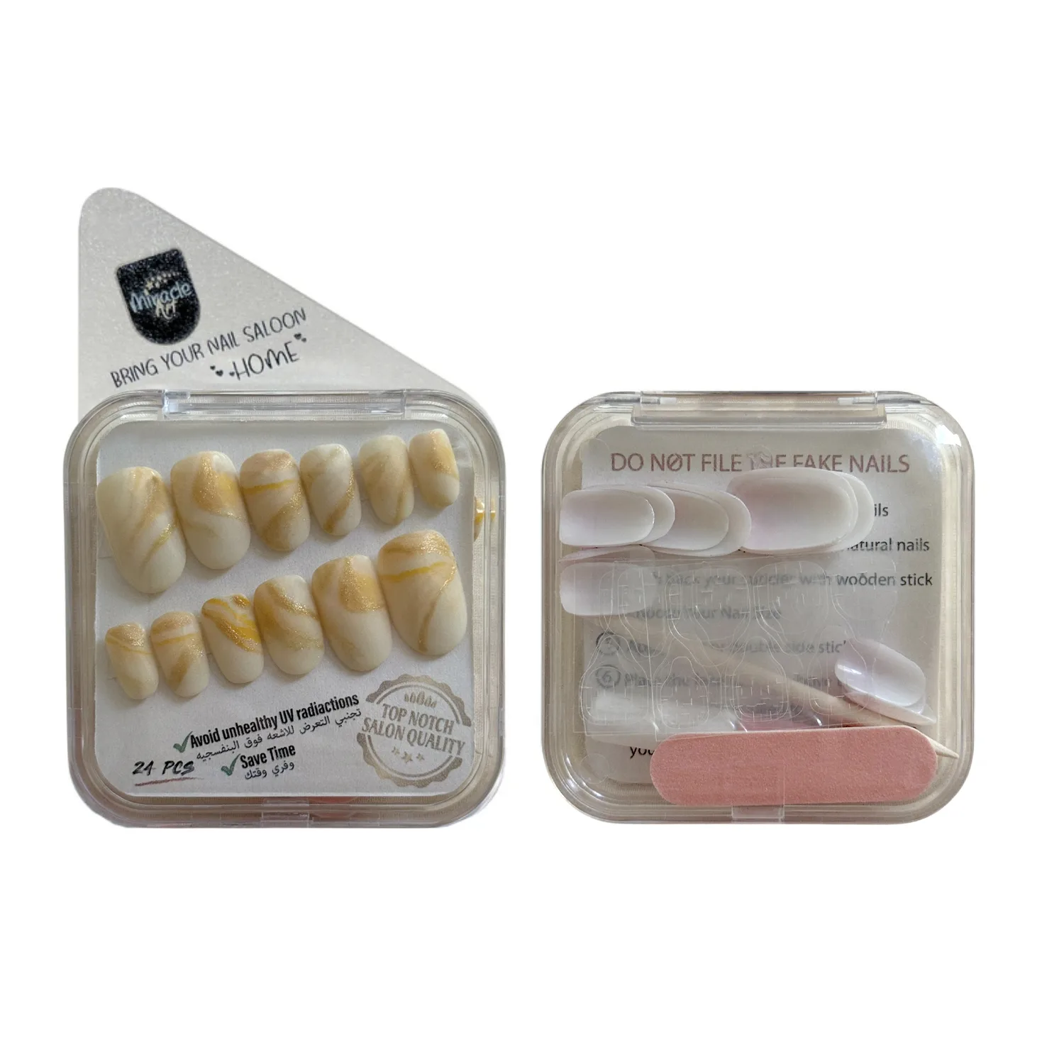 ناخن مصنوعی دست میراکل آرت مدل R2400103 بسته 24 عددی