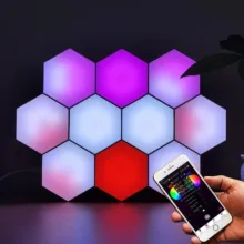 پنل دیواری گیمینگ طرح شش ضلعی بسته 8 عددی