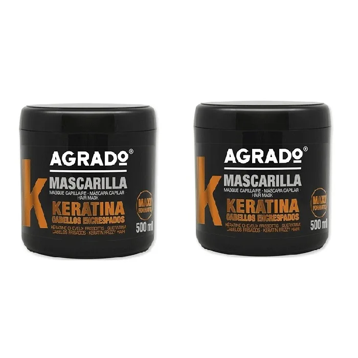 ماسک مو آگرادو مدل Keratin حجم 500 میلی لیتر بسته  2 عددی