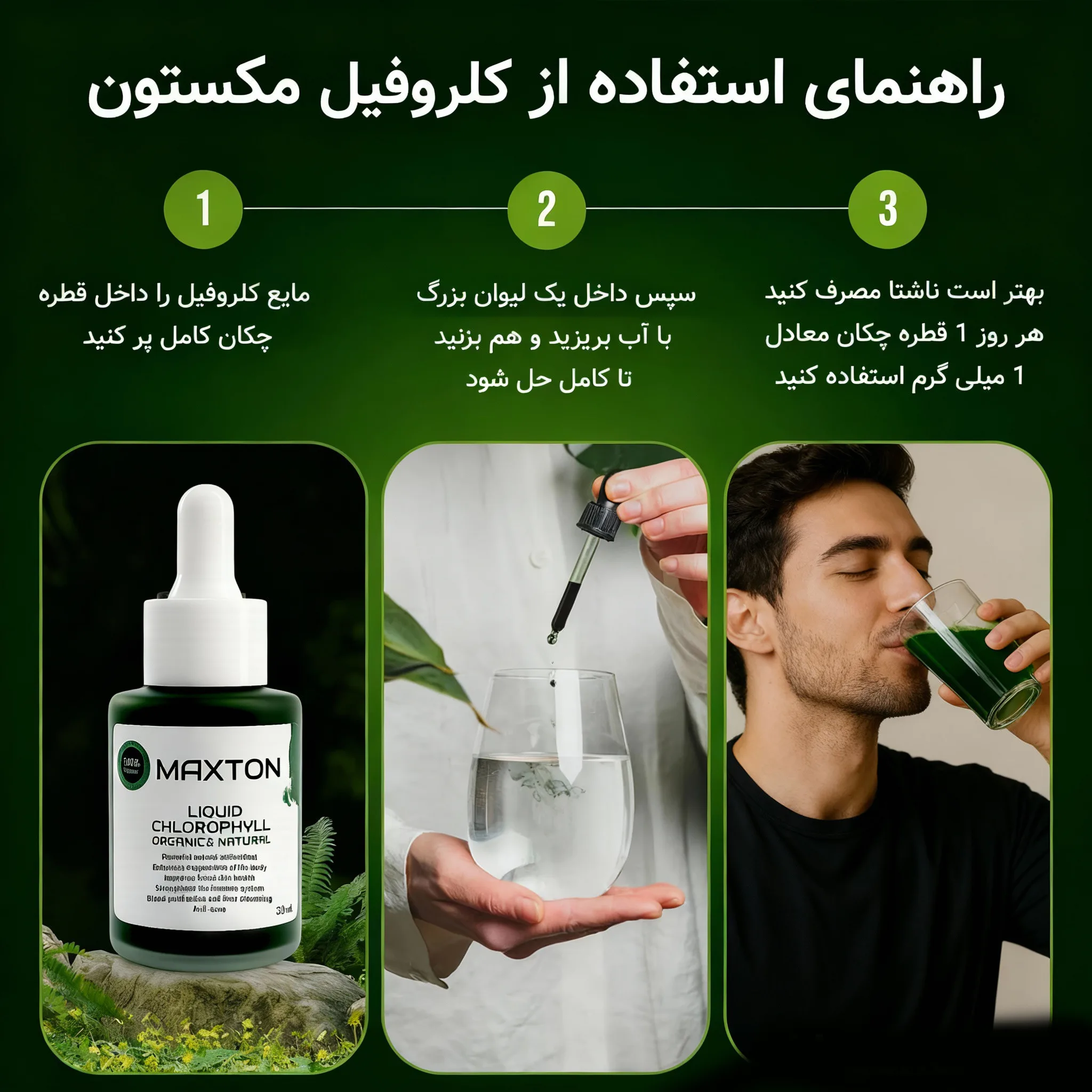 کلروفیل مایع مکستون مدل MX حجم 30 میلی لیتر