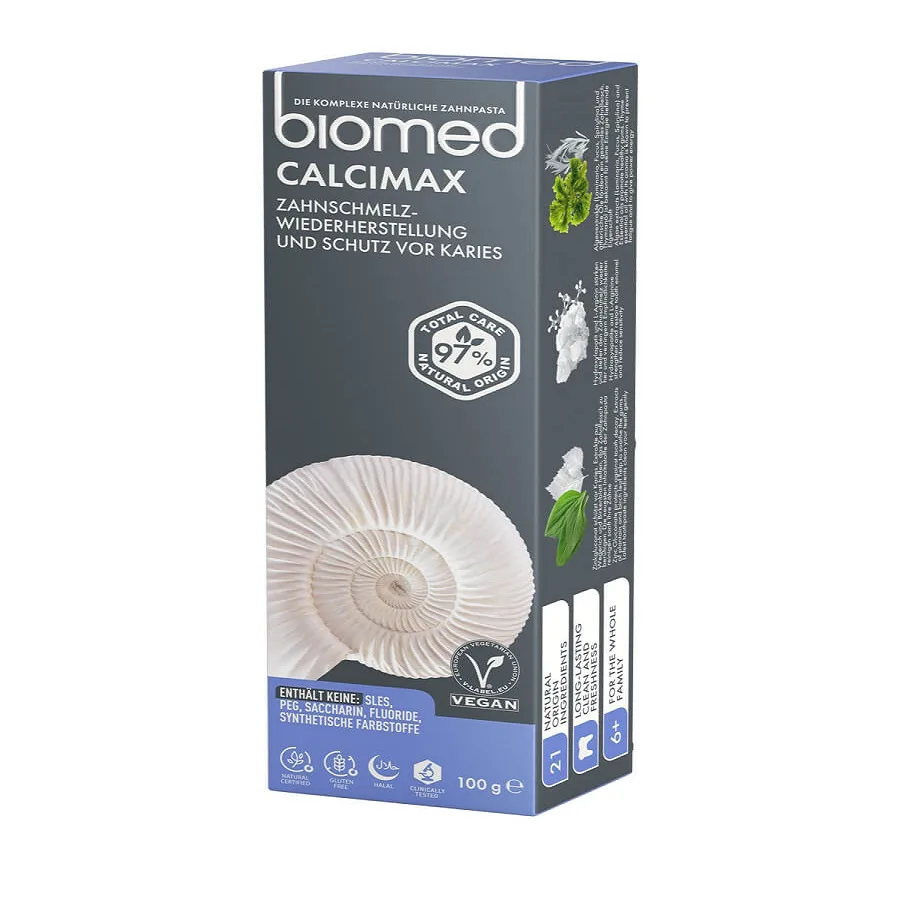 خمیر دندان سفید کننده بیومد مدل calcimax وزن 100 گرم