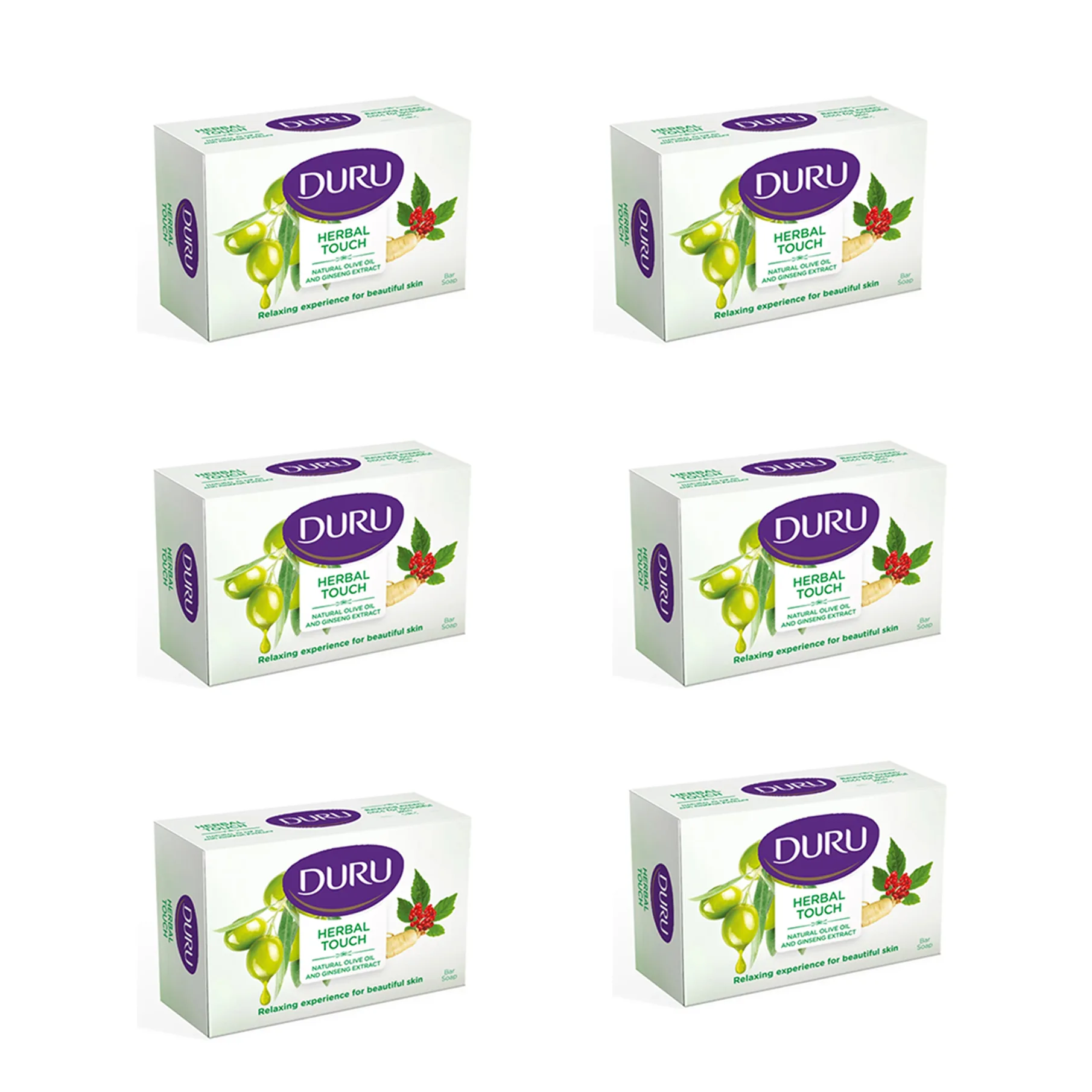 صابون شستشو دورو مدل عصاره روغن زیتون و جینسنگ تحت لیسانس وزن120 گرم مجموعه 6 عددی