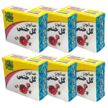 صابون شستشو گیاهستان حکیم مدل گل ختمی وزن 70 گرم بسته شش عددی