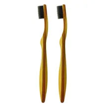 مسواک بامبو مدل چوبی با برس نرم مجموعه 2 عددی