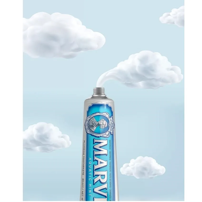 خمیر دندان کاهش دهنده جرم مارویس مدل AQUATIC MINT با طعم نعنای دریایی حجم 25 میلی لیتر