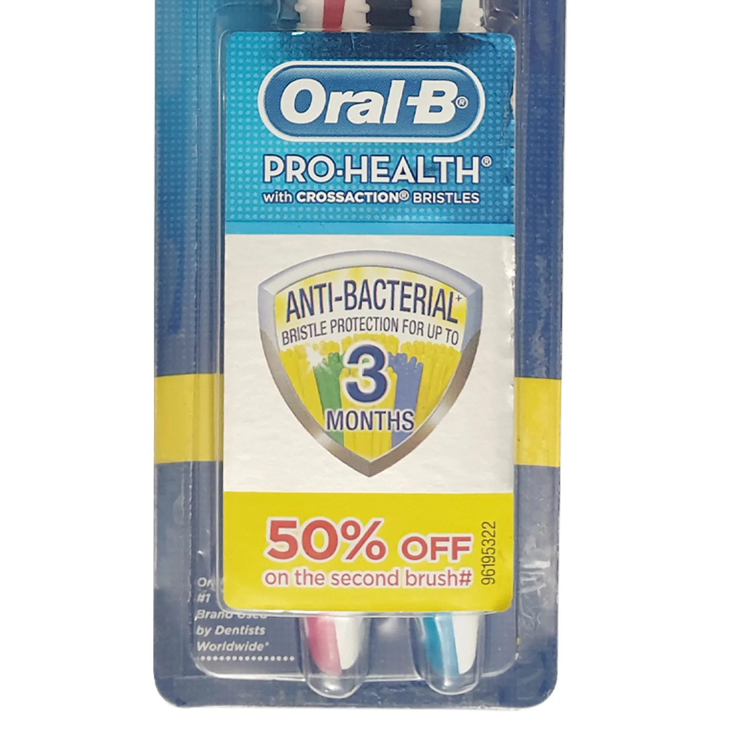 مسواک اورال-بی سری PRO-HEALTH مدل ANTI-BACTERIAL با برس متوسط بسته 2 عددی