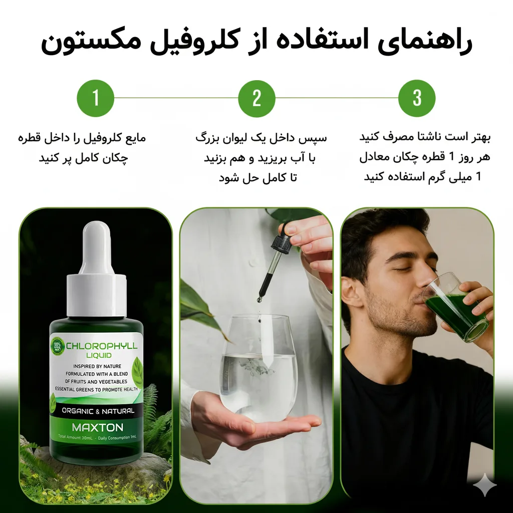 کلروفیل مایع مکستون مدل FC حجم 30 میلی لیتر