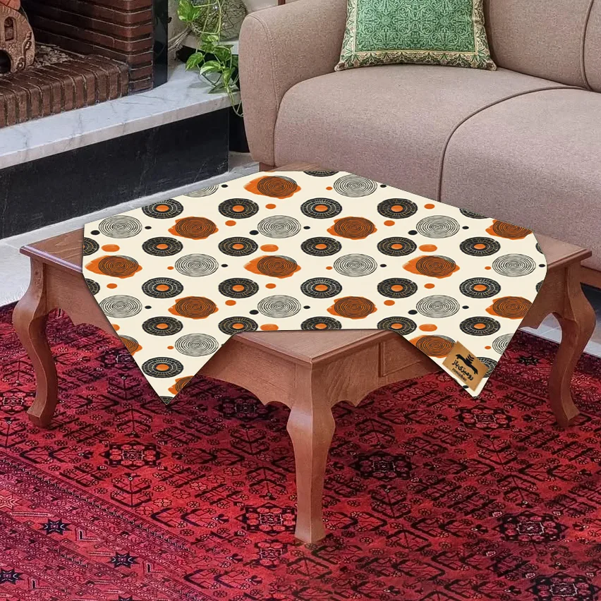 ست رومیزی مخمل 4 تیکه برند رومیزی باز مدل انتزاعی مدرن کد 11062