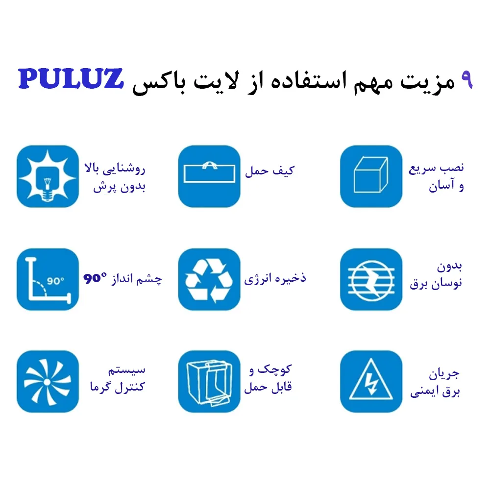 چادر عکاسی پلوز مدل Folding Portable 80W ابعاد 80x80 سانتی متر
