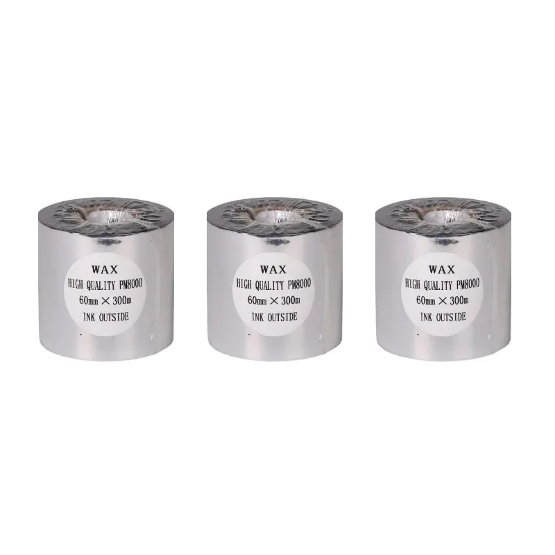 ریبون پرینتر لیبل زن مدل Wax 60mm x 300m بسته 3 عددی