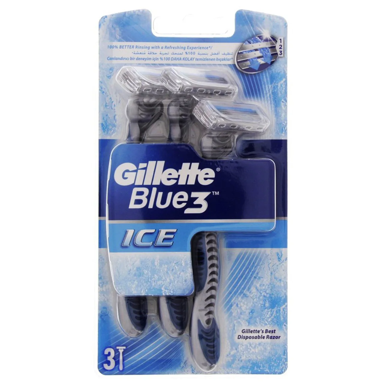 خودتراش ژیلت مدل Blue3 Ice بسته 3 عددی