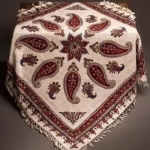 رومیزی قلمکار دن هوم طرح بته جقه کد D.100
