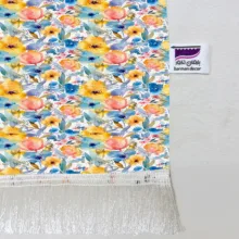 شال مبل بارمان دکور طرح گل های آبرنگی کد 02 سایز 98x180 سانتی متر