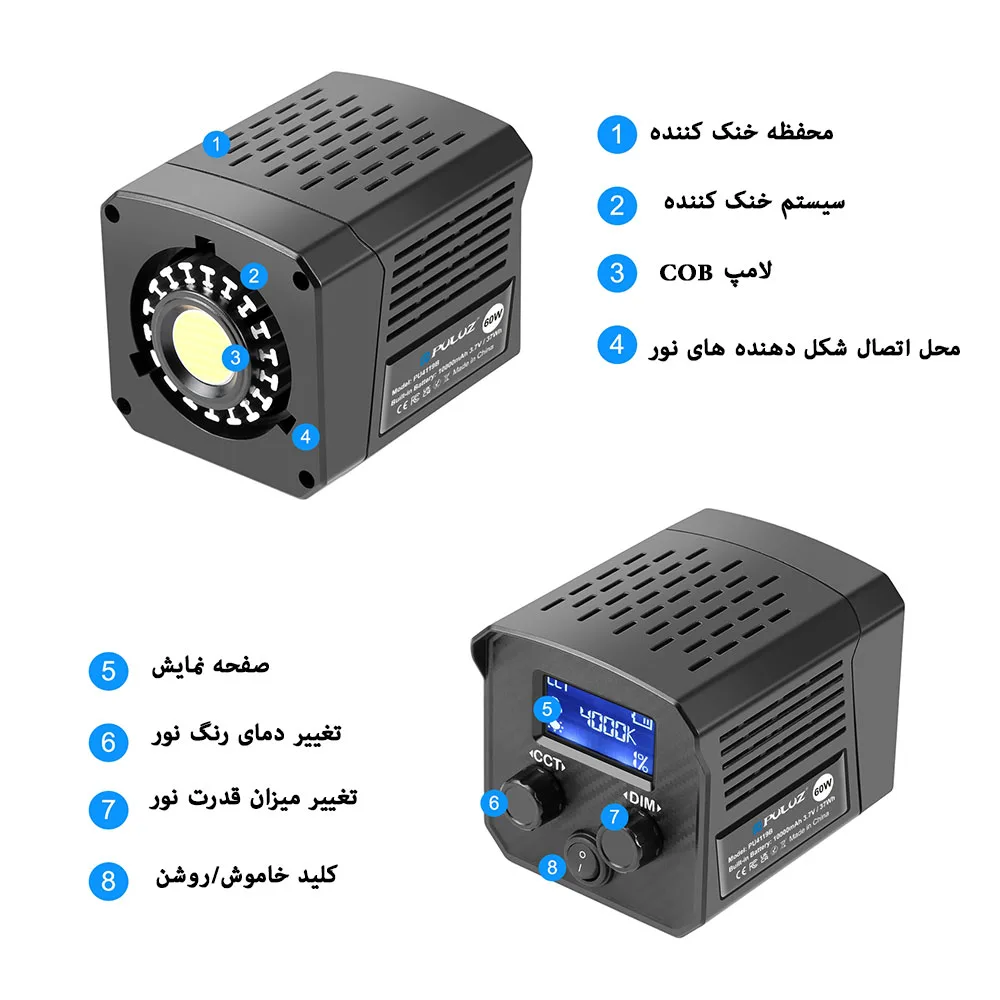نور ثابت ال ای دی پلوز مدل COB Dual Color