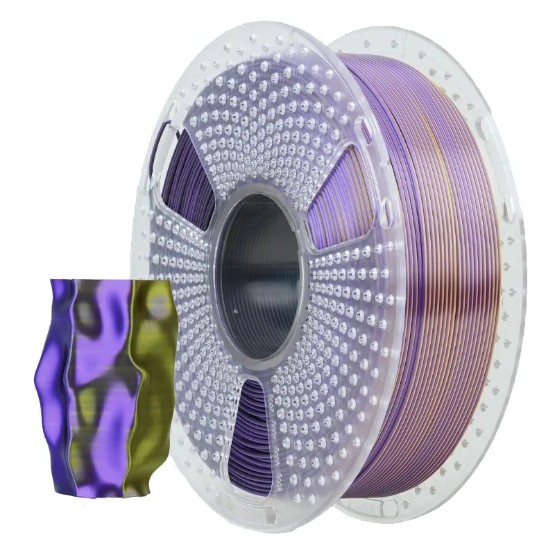 فیلامنت پرینتر سه بعدی ابزارهای ساخت و تولید گاندو مدل PLA+ Silk Tri Color قطر 1.75 میلی متر 1 کیلوگرم