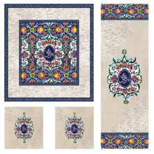 ست رومیزی 4 تکه شمسه نگار کد Tr854DR4