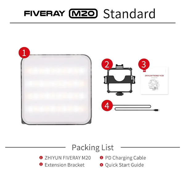 نور ثابت ال ای دی ژیون مدل FIVERAY M20