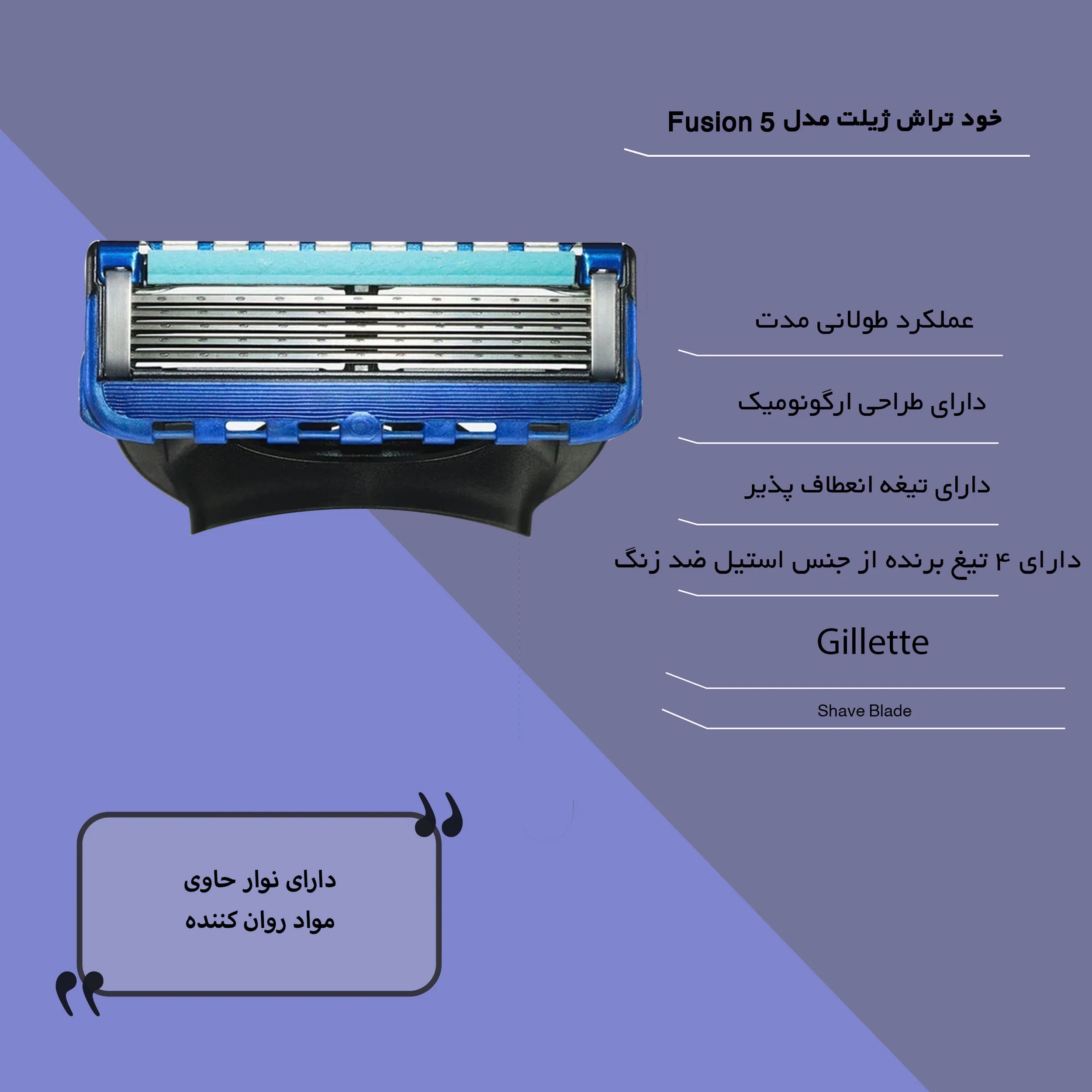 تیغ یدک ژیلت مدل Fusion 5 Proglide بسته 4 عددی